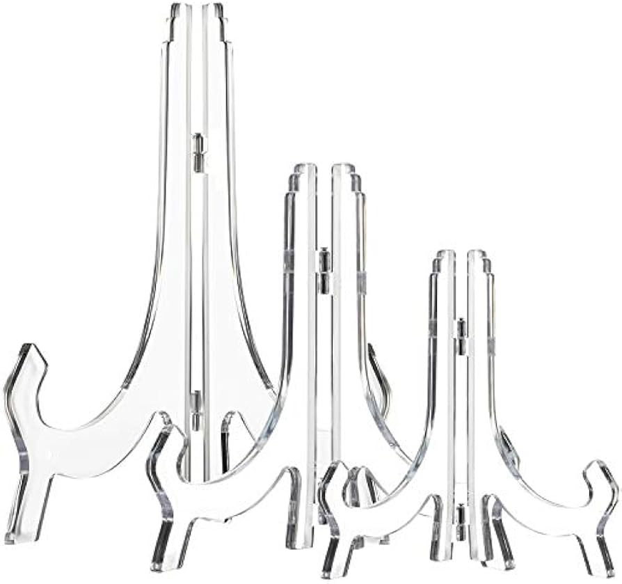 HESTYA 3 Pieces 4.5/7/9.8 Inch Clear Acrylic Easels Display Stands Plate Stands Holders to Displa... | Amazon (US)