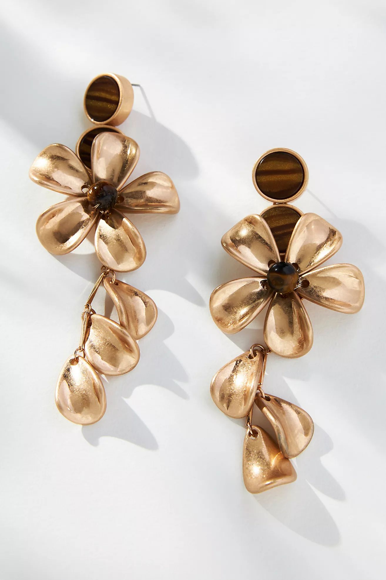 Floral Metal Drop Earrings | Anthropologie (US)
