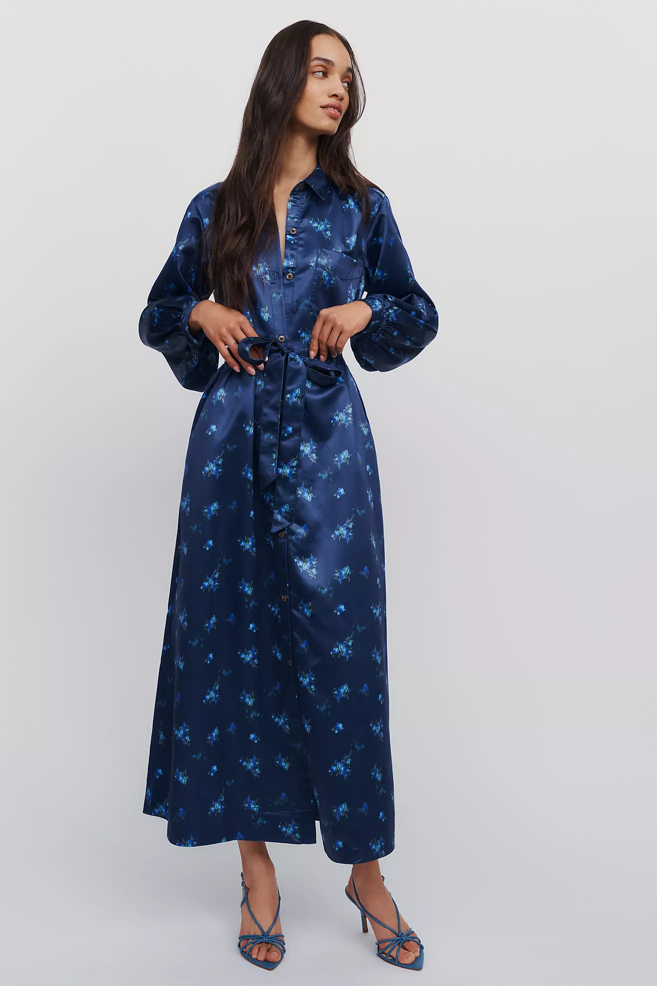 Mona Silken Maxi Shirtdress | Anthropologie (US)