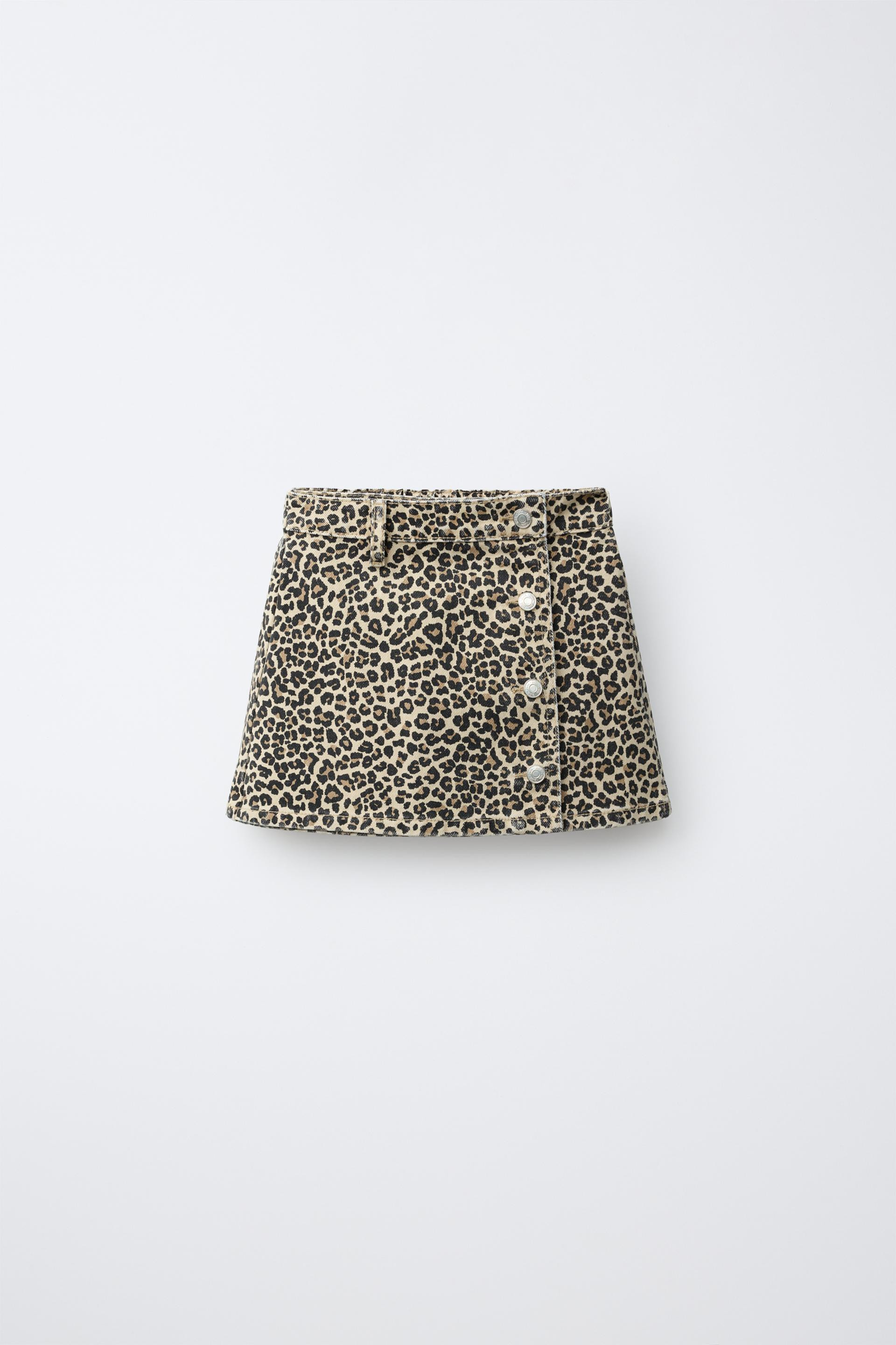 Zara - Animal Print Twill Skirt - Brown - 5 Years (43,3 Inches) - Kids | Zara US