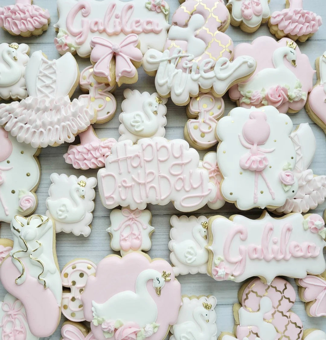 Ballerina and Swan Birthday Cookies - Etsy | Etsy (US)