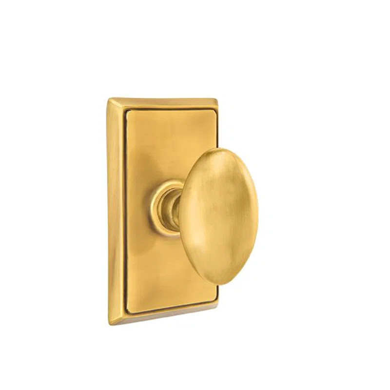 Emtek Passage Knobset w/ Rectangular Rosette and Egg Knob | Wayfair North America