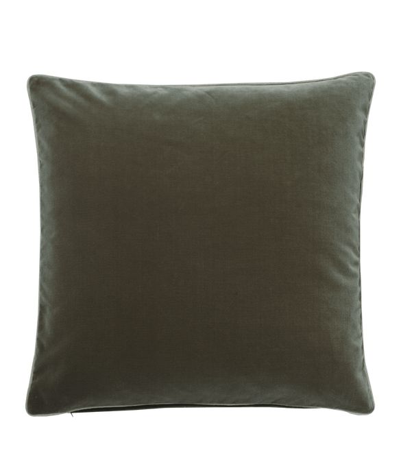 Large Plain Velvet Pillow Cover - Gray Green | OKA US