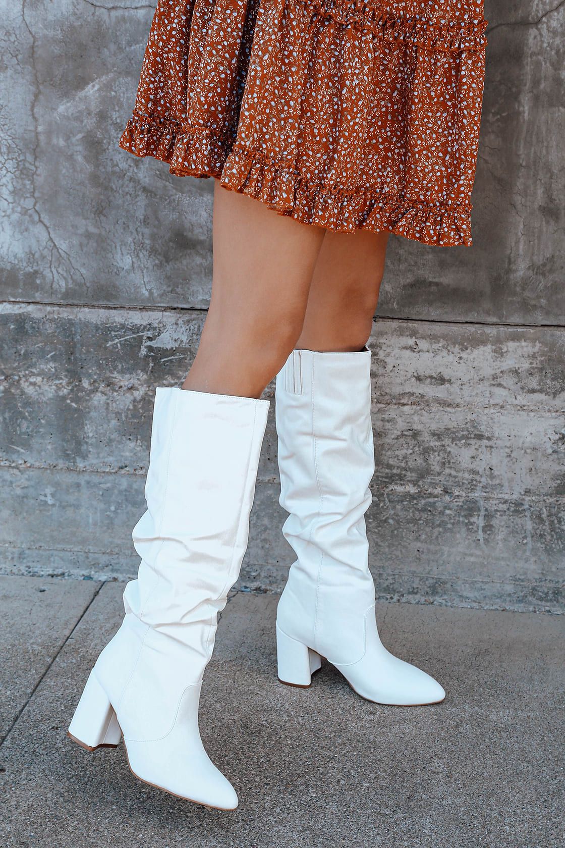 Cheriton White Pointed-Toe Knee High Boots | Lulus (US)