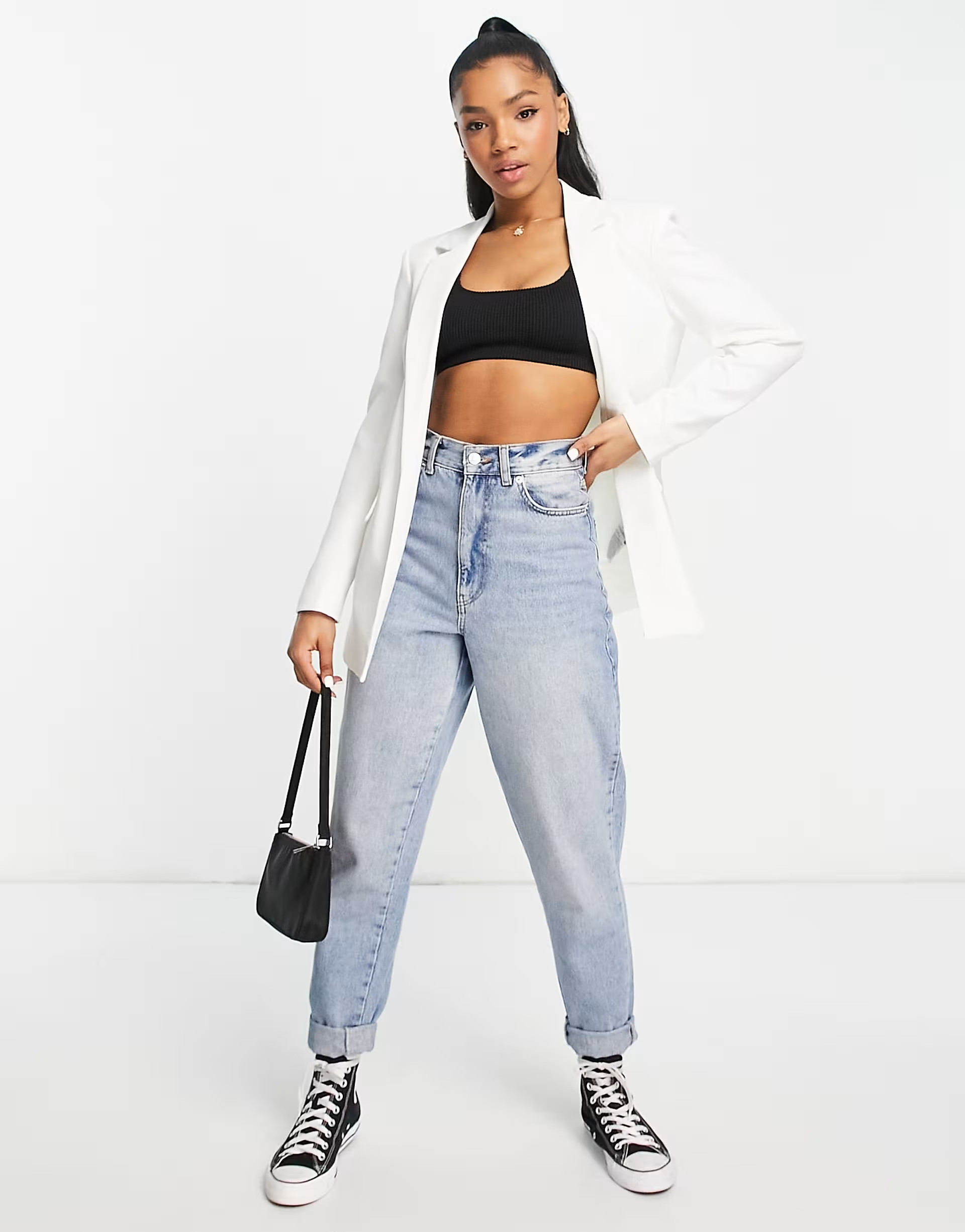 Pieces tailored oversized blazer in white | ASOS (Global)