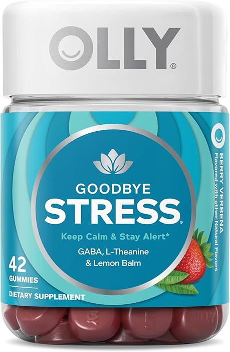 OLLY Goodbye Stress Gummy, GABA, L-Theanine, Lemon Balm, Stress Relief Supplement, Berry - 42 Cou... | Amazon (US)