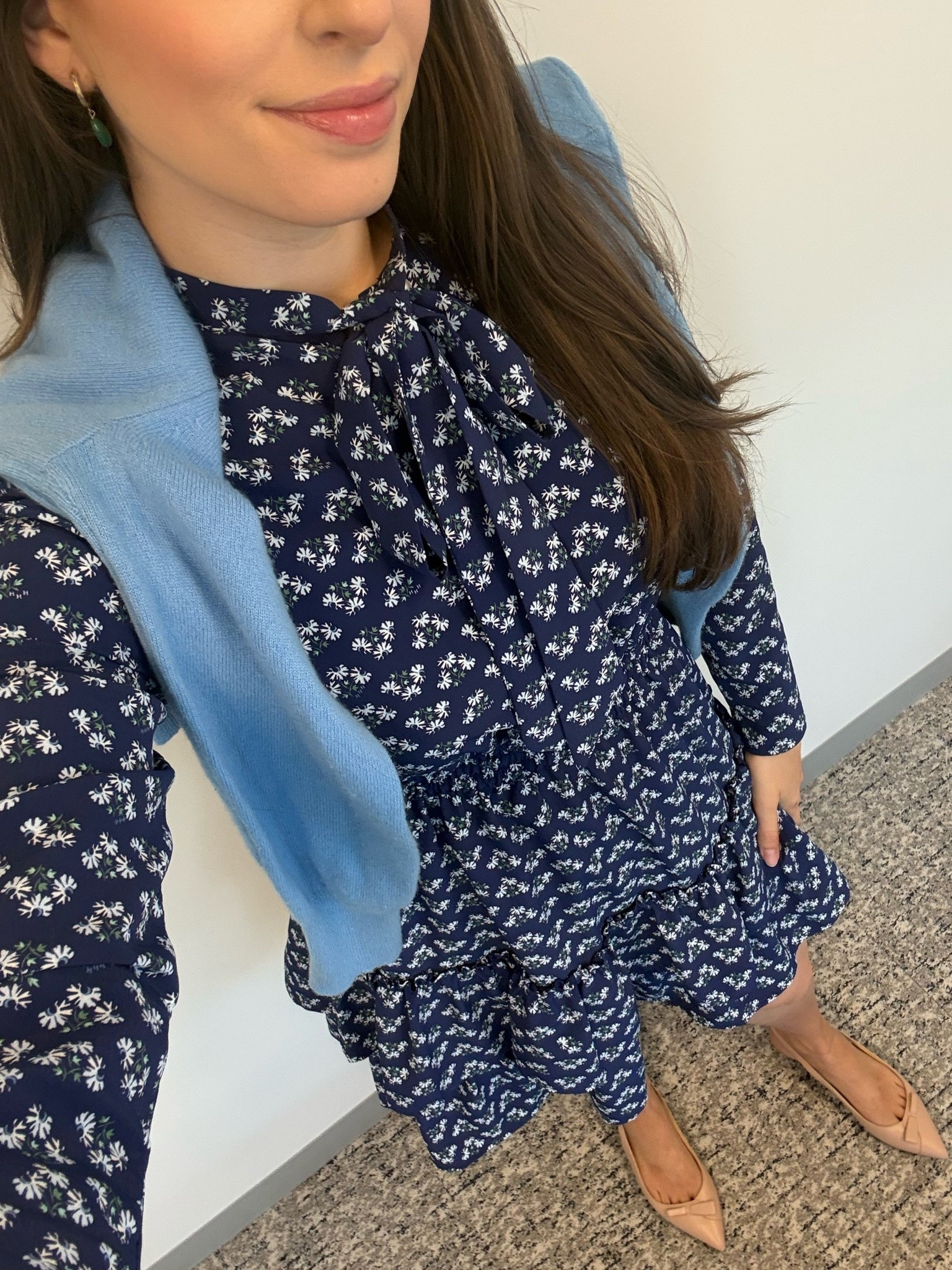 Office outfit, workwear, spring workwear, lawyer, attorney, law firm style, business casual, hill house dress, nap dress, nap dress nation, work dress, spring work dress, cashmere sweater, nude flats, nude slingbacks, spring work outfit, summer work outfit

#LTKWorkwear #LTKTall #LTKSeasonal