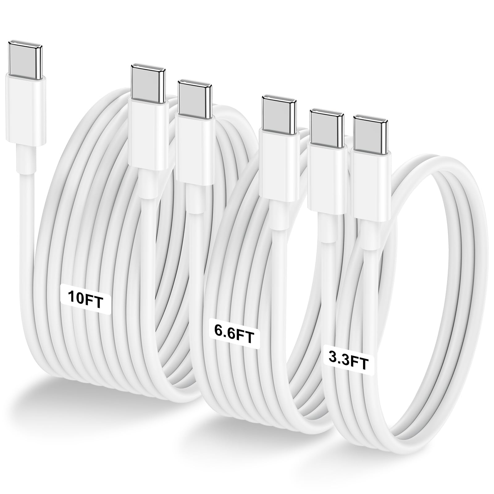 3-Pack [3.3FT+6.6FT+10FT] 60W USB C to USB C Cable, Type C to Type C Cable,Fast Charging Cable fo... | Amazon (US)