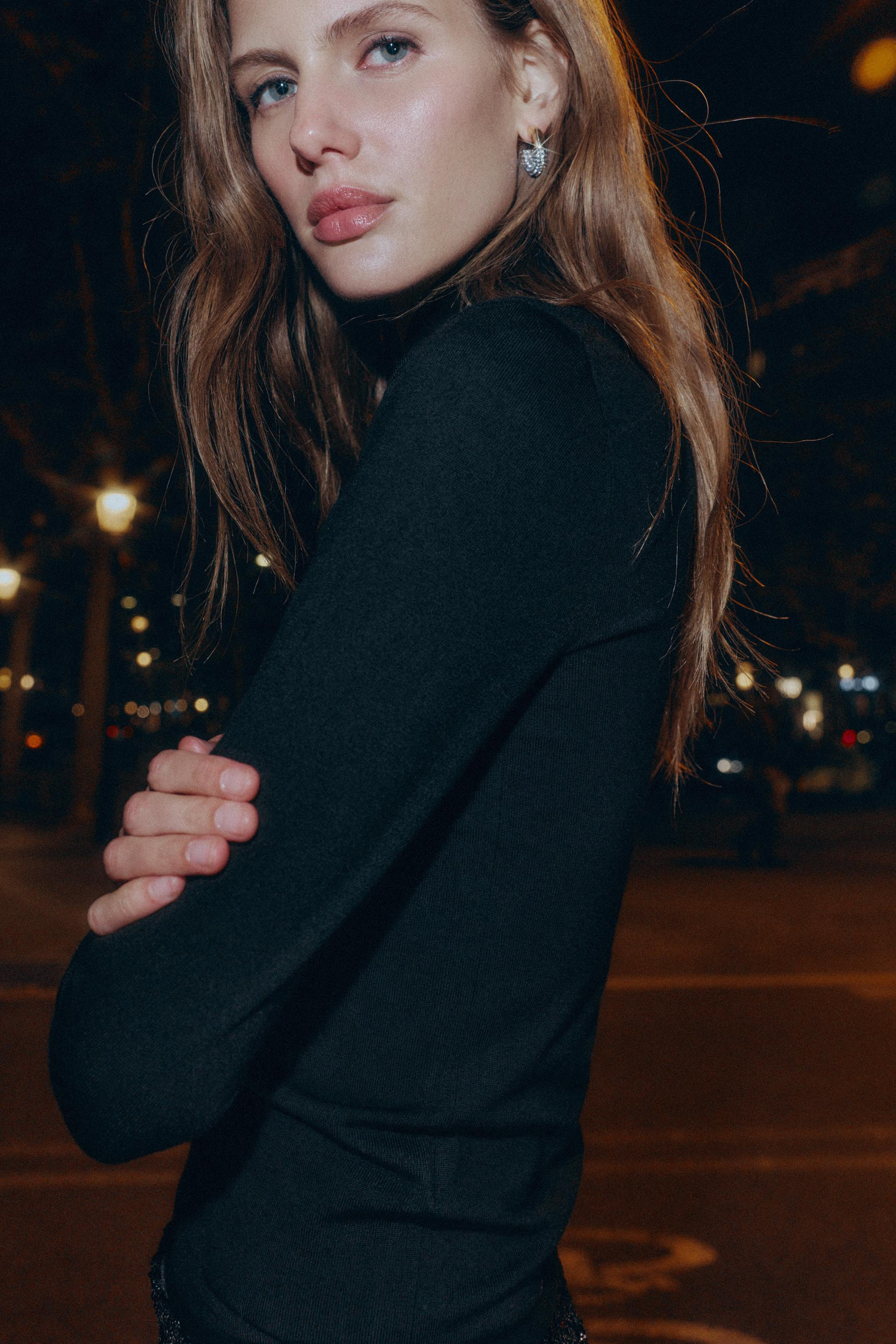 WOOL CROSSOVER HIGH NECK JUMPER | Zara US