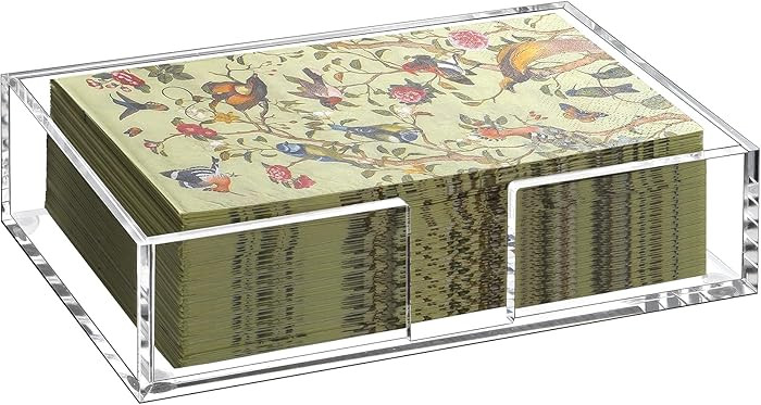 Kordory Acrylic Guest Towel Holder Tray for Bathroom, Clear Counter Rectangular Bathroom Napkin H... | Amazon (US)