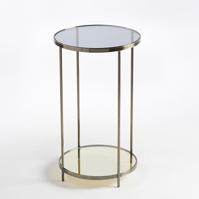 ULUPNA Round Bedside Table / Side Table with Aged Brass Finish | La Redoute (UK)