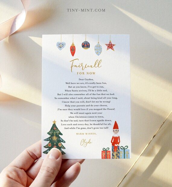 Goodbye Letter From Elf 100% Editable Template Choose Your - Etsy | Etsy (US)