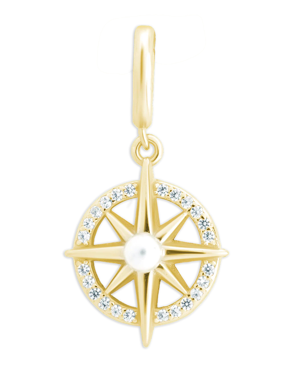 Sterling Silver CZ & Pearl Compass | Sterling Forever