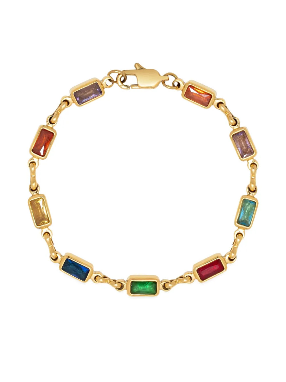 Nialaya Jewelry rectangle tennis bracelet - Gold | Farfetch Global