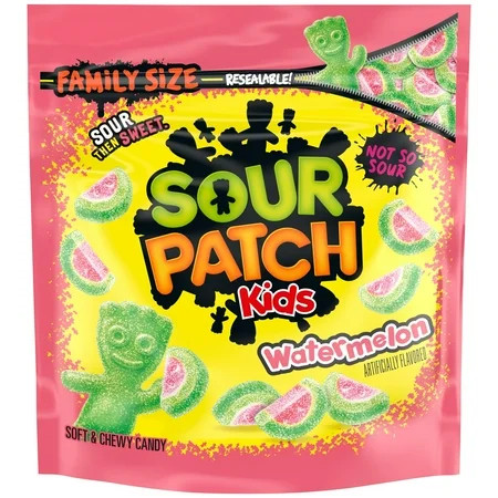 SOUR PATCH KIDS Watermelon Soft & Chewy Gummy Candy, Family Size, Bulk Candy, 1.8 lb | Walmart (US)