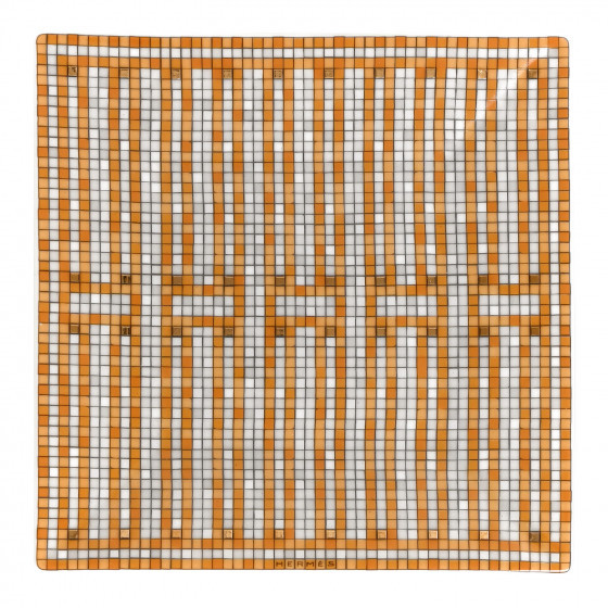 HERMES Porcelain Mosaique au 24 Square Plate N2 Gold | FASHIONPHILE (US)