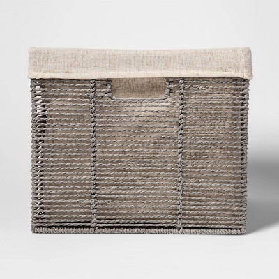 14.75 x13 x11" Large Lined Milk Crate Gray - Threshold™ | Target