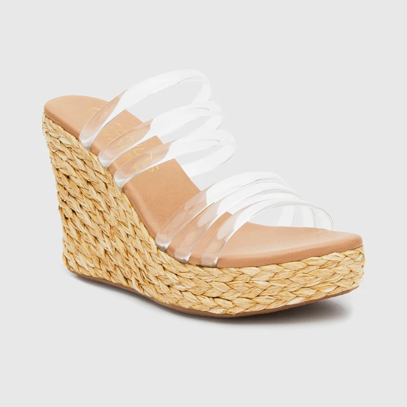 Coconuts by Matisse Fancy Woven Platform Wedges - Clear (White) - 9 | Verishop