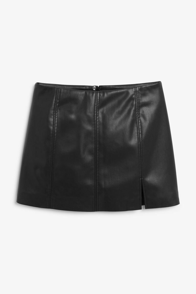 Faux leather mini skirt - Black - Ladies | H&M GB | H&M (UK, MY, IN, SG, PH, TW, HK)
