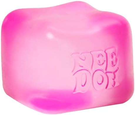 Schylling NeeDoh Nice Cube -Sensory Squeeze Toy with Super Solid Squish - 2.25" Cube - Pink | Amazon (US)