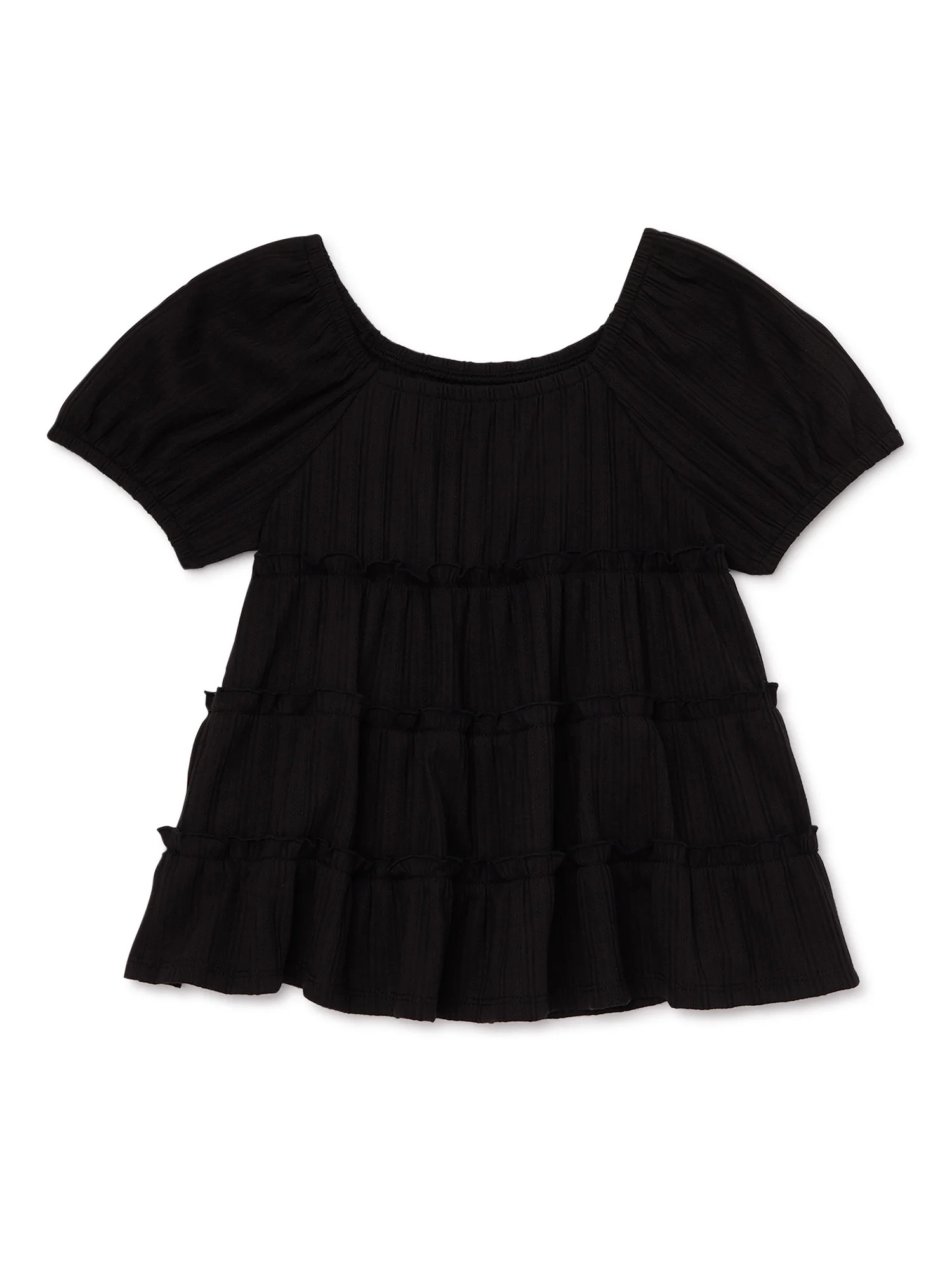 Wonder Nation Girls Tiered Babydoll Top, Sizes 4-18 & Plus - Walmart.com | Walmart (US)