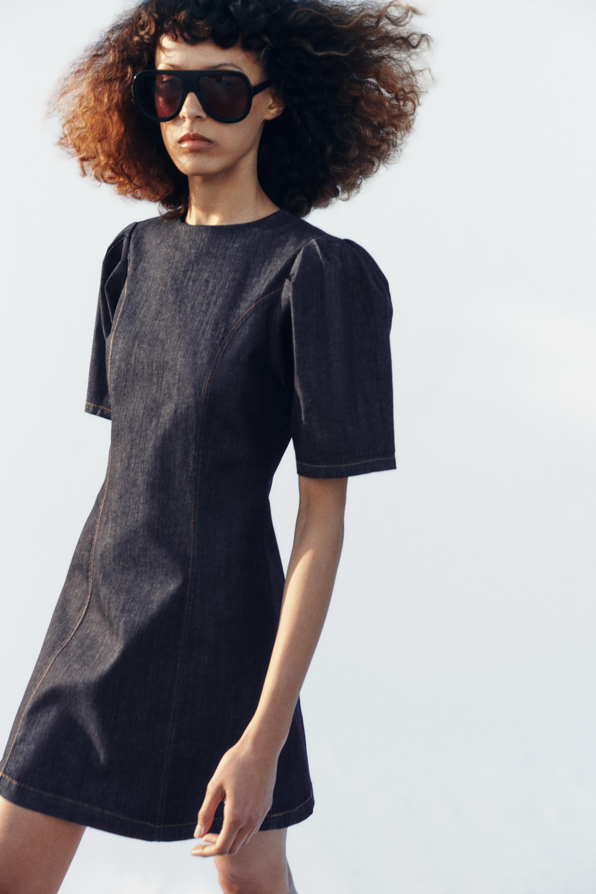 Z1975 MINI DENIM PUFF SLEEVE DRESS | Zara UK
