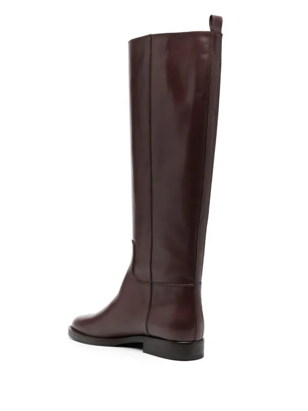Via Roma 15 Leather knee-length Boots | Brown | FARFETCH SK | Farfetch Global