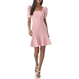 Karl Lagerfeld Paris Women's Square Neck Puff Sleeve Tweed Dress | Amazon (US)