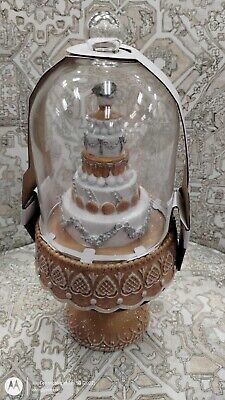 NEW Martha Stewart  VALENTINE WEDDING CAKE CLOCHE GINGERBREAD Glass Dome glitter  | eBay | eBay US