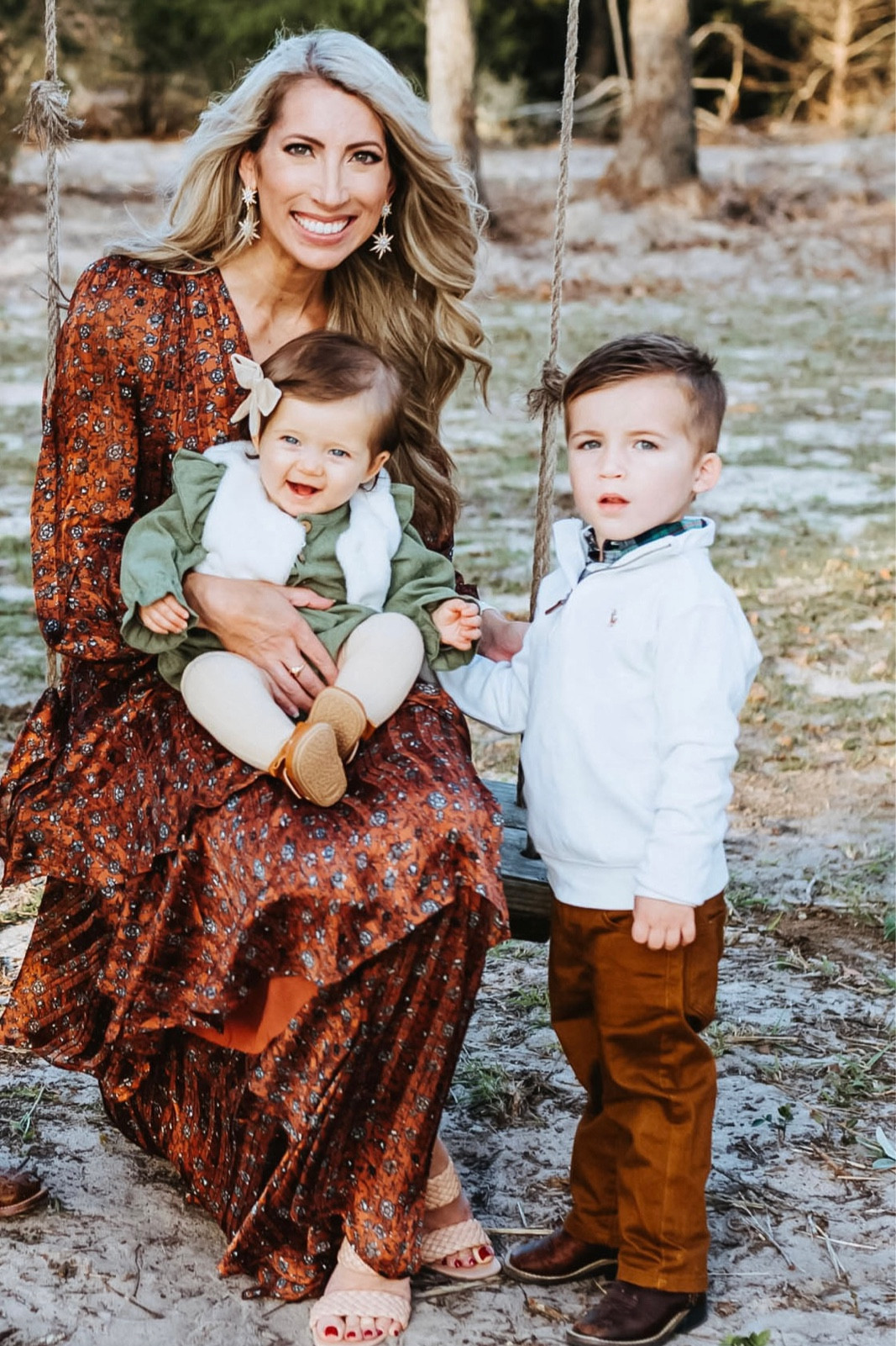 I just saw that my dress is back in stock just in time for fall family photos! I am obsessed with this dress! So slimming, just perfect in every way! I’m wearing size XS - I’m 5’6”, 118lb, 31B-25W-35H. Fall family photos, fall photos, fall dress, fall wedding guest dress, fall maxi dress, cowboy boots. Callie Glass @glass_alwaysfull 


#LTKSeasonal #LTKkids #LTKfamily