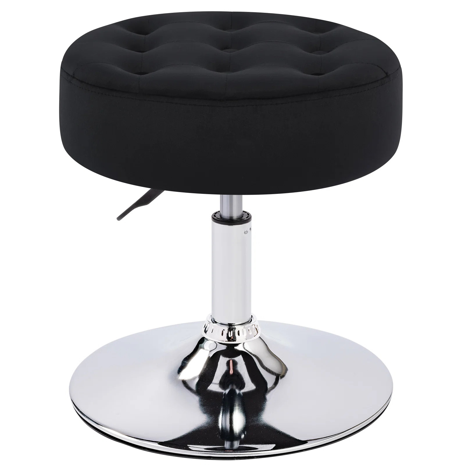 Modern Iron Adjustable Height Accent Stool Swivel Makeup Upholstered Vanity Stool | Wayfair North America