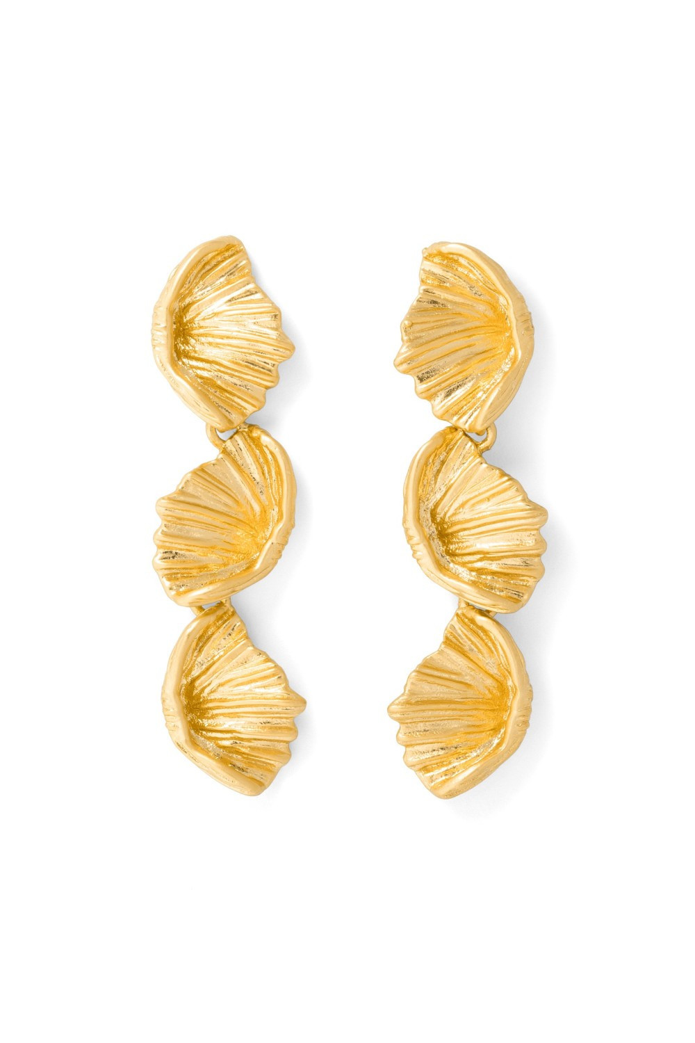 Conch Drop Earrings - Worn Gold | Oroton | Oroton