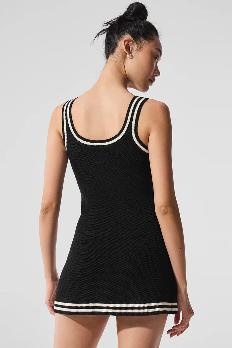 Tennis Club Sweater Knit Dress - Black/Ivory | Alo Yoga (US)