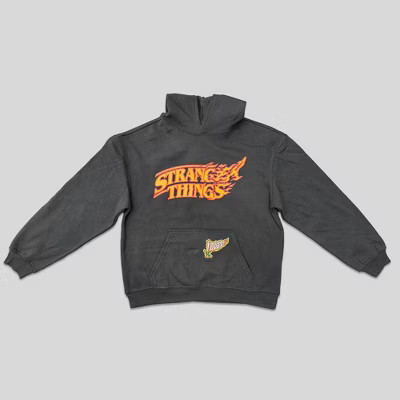 Men's Stranger Things Hawkins Heroes Pullover Sweatshirt - Washed Black | Target