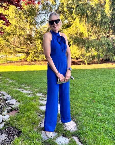This affordable jumpsuit is perfect for a summer wedding or graduation. Fits true to size and is under $50. Wearing a small. 
#jumpsuit #weddingguest #chicwish #graduationdress

#LTKSeasonal #LTKWedding #LTKFindsUnder50