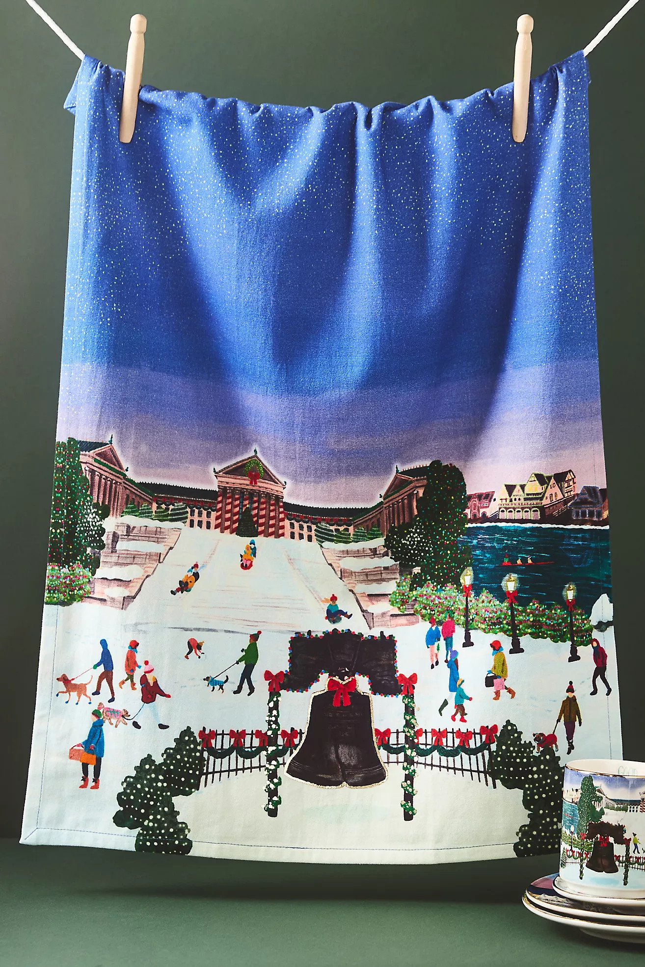 Holiday in the City Dish Towel | Anthropologie (US)