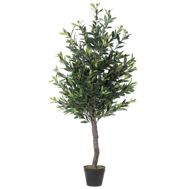 Vickerman 50" Artificial Olive Tree in Black Plastic Pot | Walmart (US)
