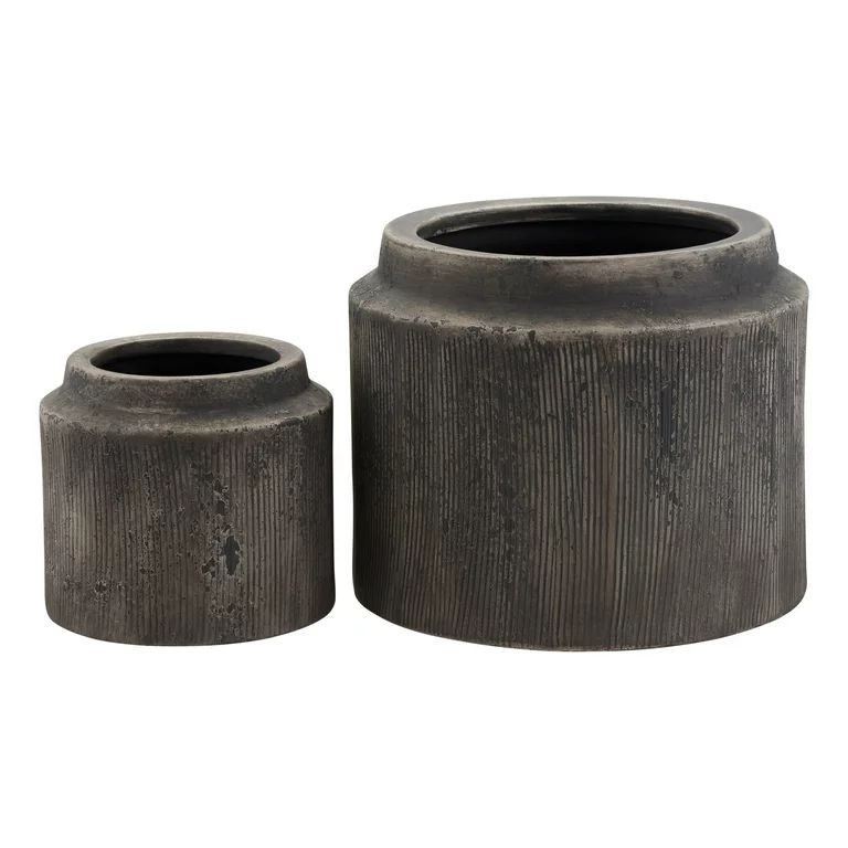 Better Homes & Gardens Alexander 6/10inch  Nested Planters, Gray, 2-Pack | Walmart (US)