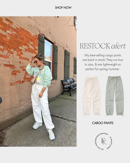 Restock alert!!! My fave cargos (have been a best-seller for a while!) are finally RESTOCKED 👏🏼 all sizes are available! This is the size medium and they’re the best!!! 

Abercrombie, trending, cargo pants, best selling pants, summer bottoms 

#LTKunder100 #LTKFind #LTKSeasonal