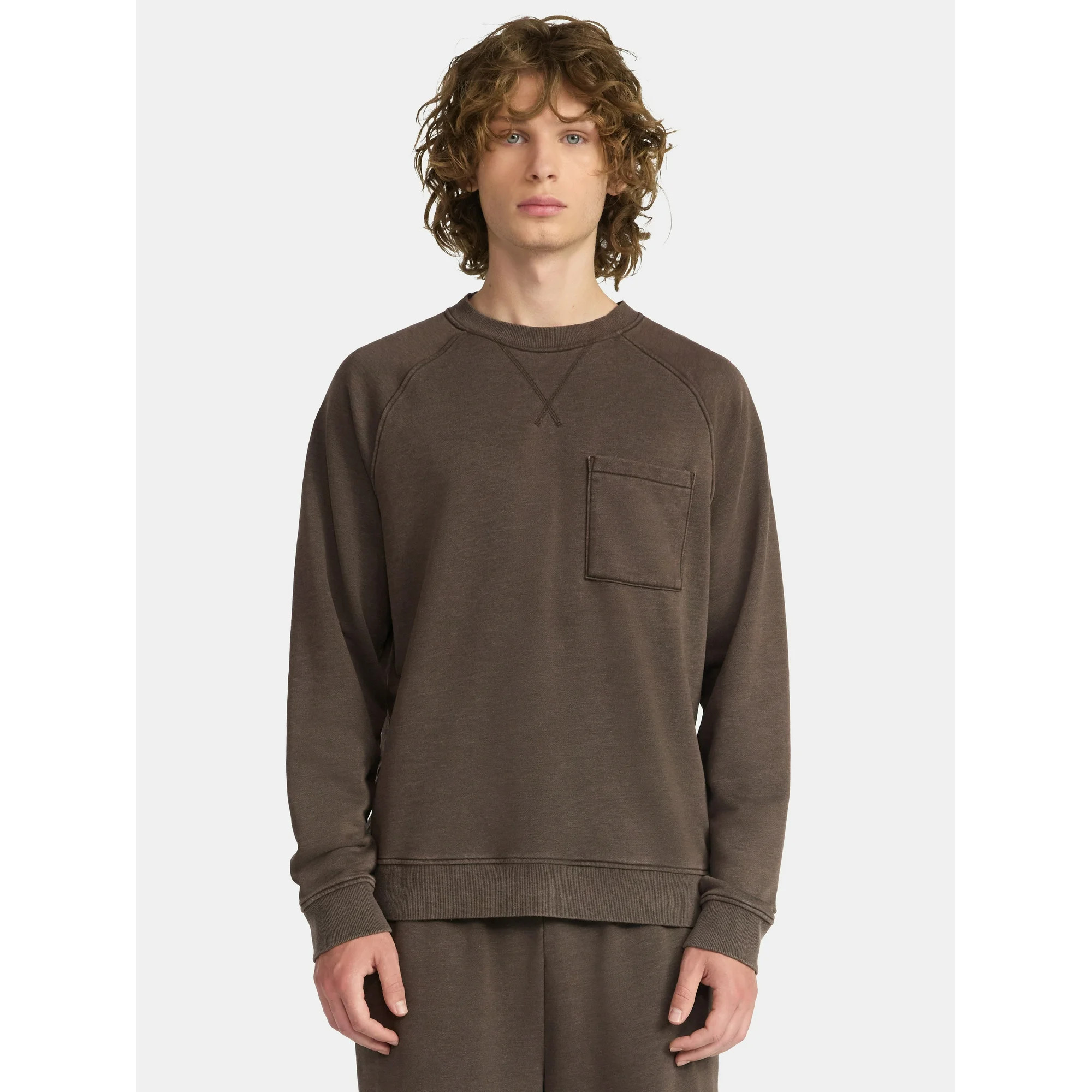 No Boundaries Crewneck Sweatshirt with Long Sleeves, Men's & Big Men's | Walmart (US)