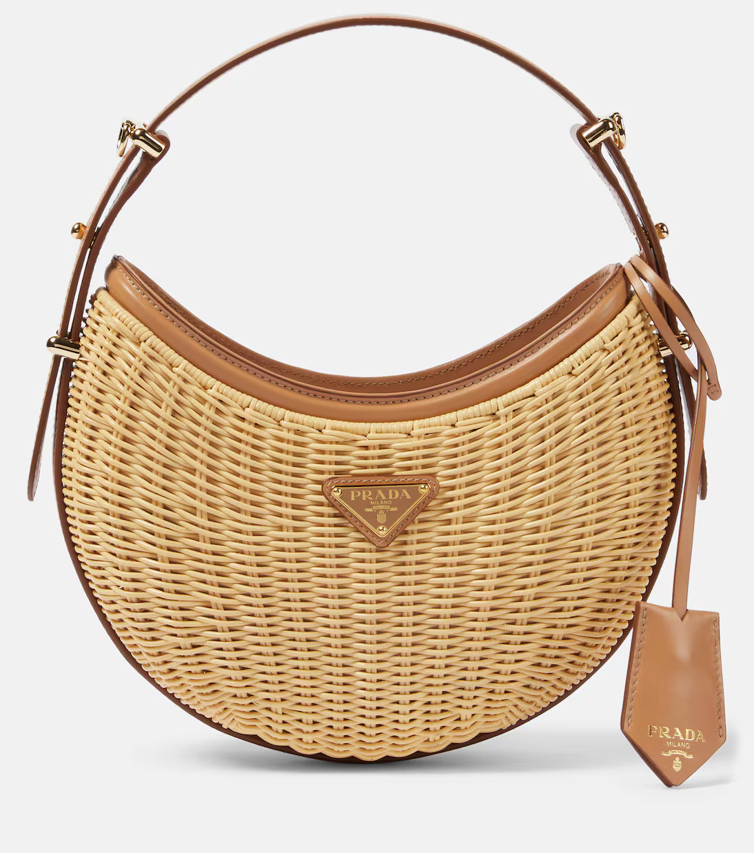 Arqué woven leather-trimmed shoulder bag | Mytheresa (UK)