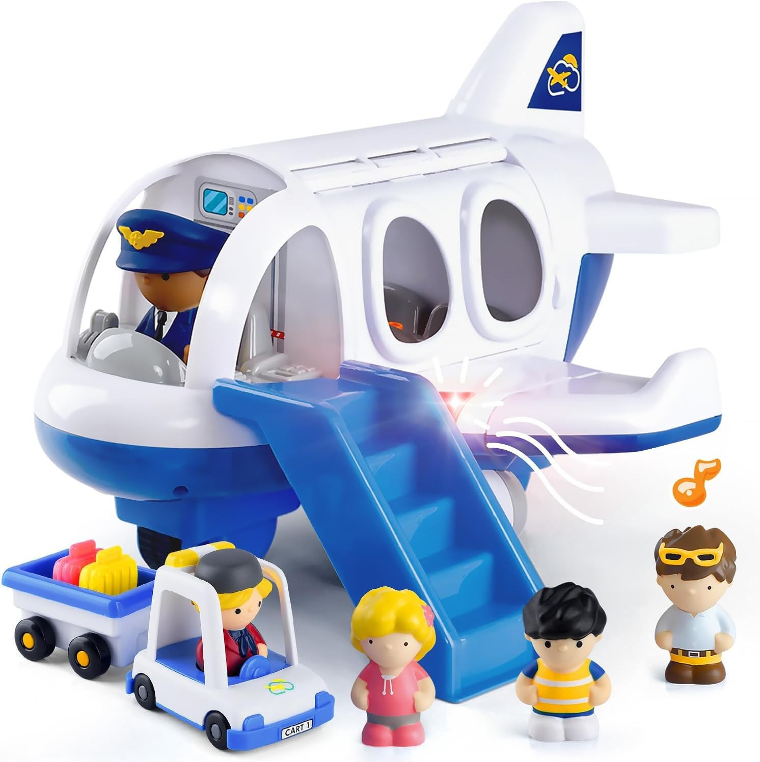 PLAY Musical Airplane Toy for Kids with Small Figures & Baggage Carrier | Amazon (US)