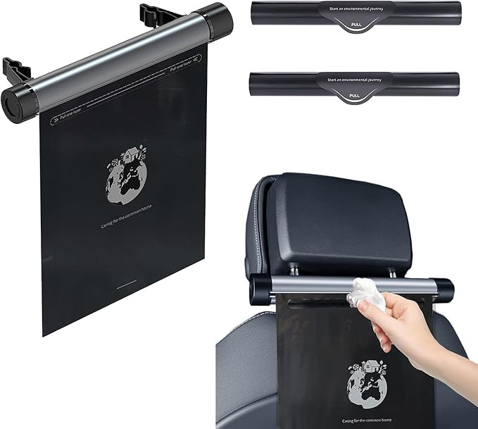 Car Trash Bag Hanging of Aluminum Alloy Roller,Car Trash Can Bin with 40pcs Trash Bags,Odorless a... | Amazon (US)