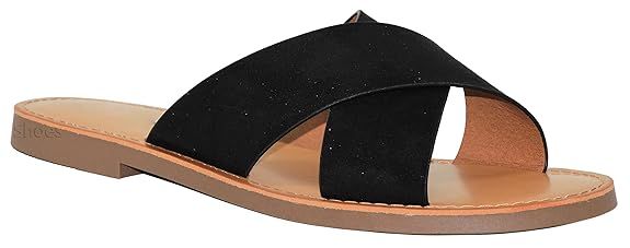 MVE Shoes Women's Summer Triple Strap Cushioned Flip Flops | Amazon (US)