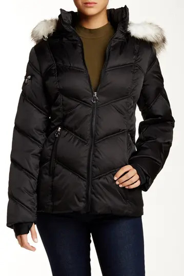 Faux Fur Trim Hooded Quilted Jacket | Nordstrom Rack