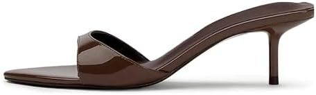 Mattiventon Kitten Heels Pointed Open Toe Slip On Slingback Heels Mules Sandals Summer Fashion Pa... | Amazon (US)