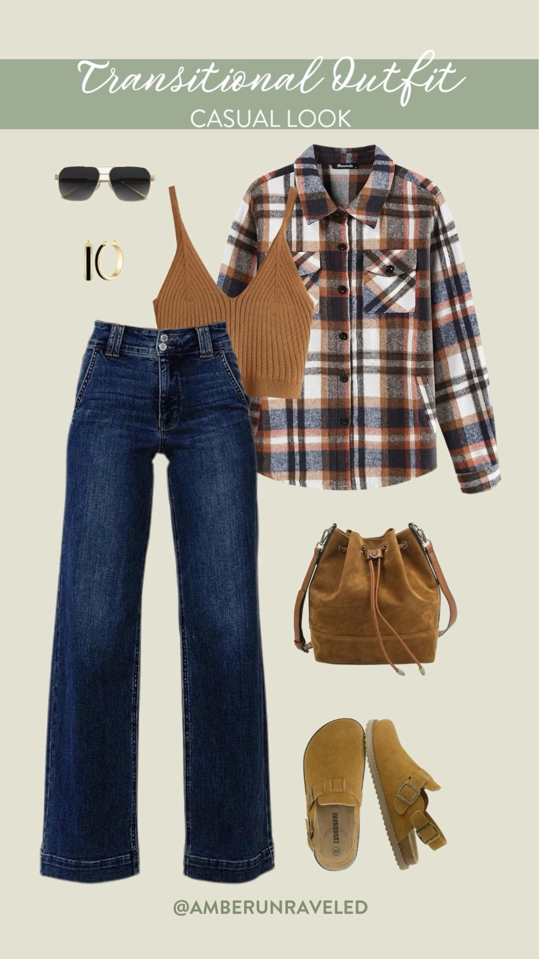 This casual transitional outfit is perfect for those in-between weather days! Wear a plaid shacket, knit crop top, wide-leg jeans, and comfy suede clogs. Ready for pumpkin patch visits or a relaxed coffee run!
#fallfashion #laidbacklook #everydaywear #neutralstyle

#LTKStyleTip #LTKSeasonal #LTKU