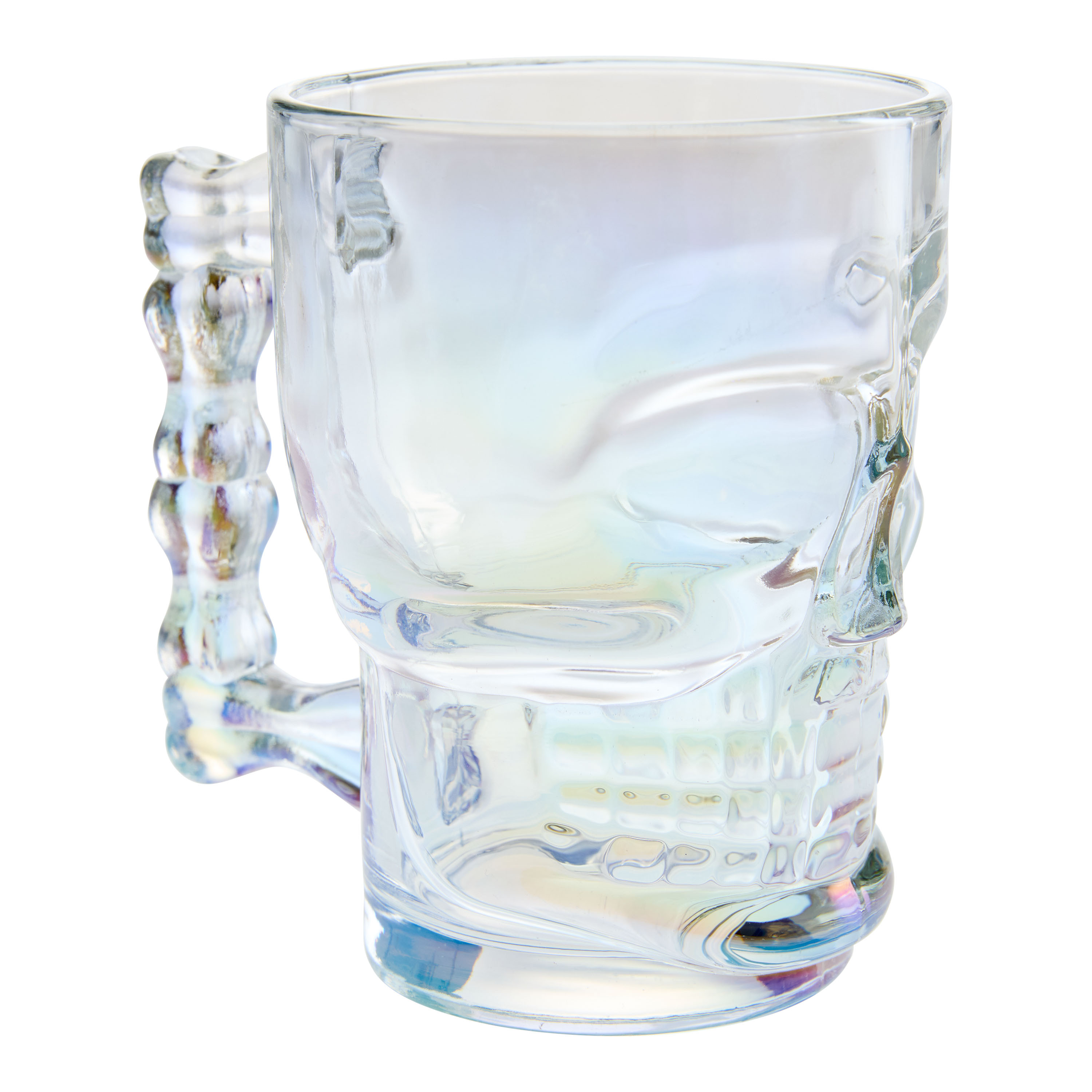 Iridescent Skull Shaped Glass Beer Stein | World Market