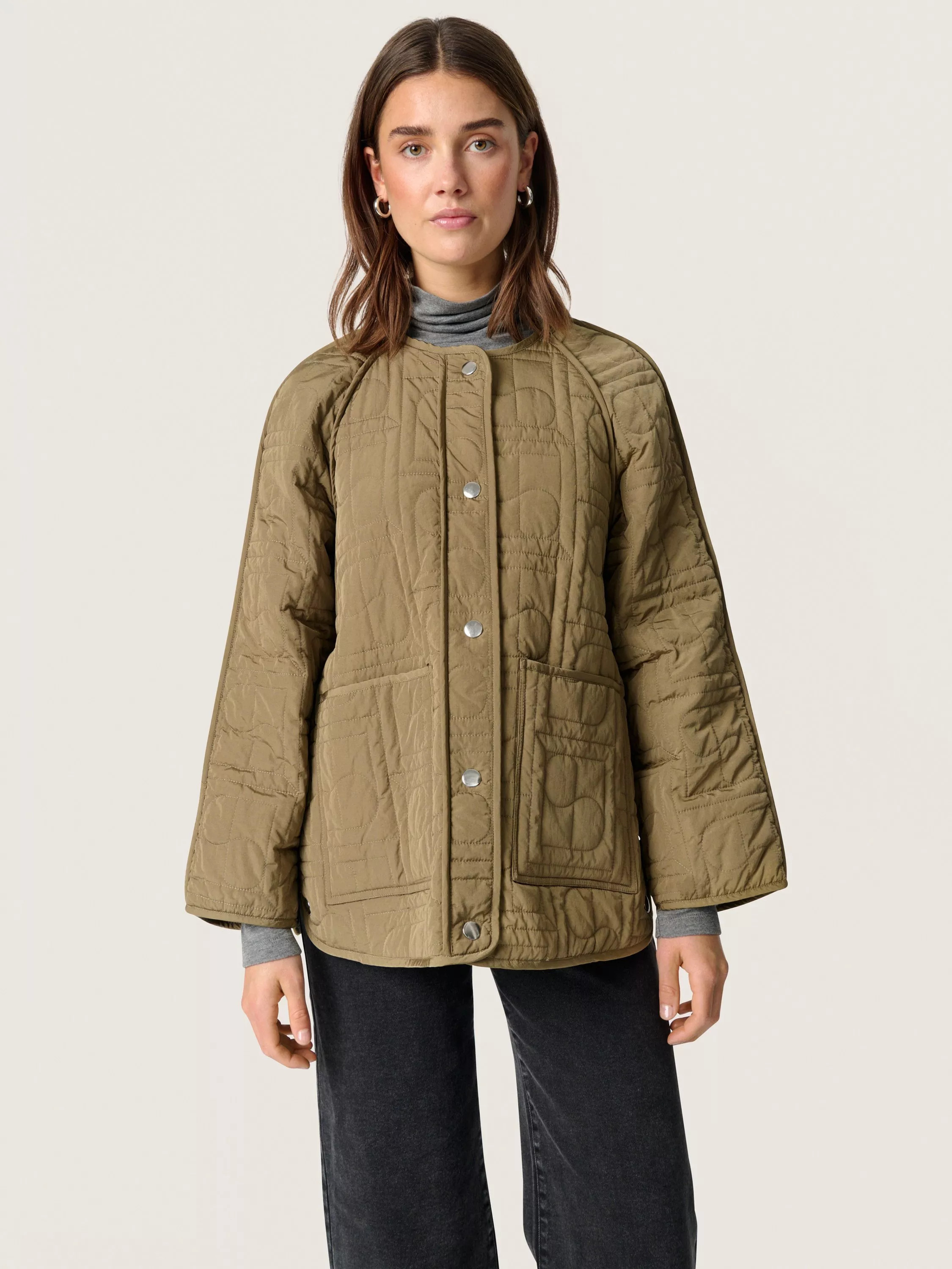 Soaked In LuxuryJackline Quilted Jacket, Covert Green | John Lewis (UK)