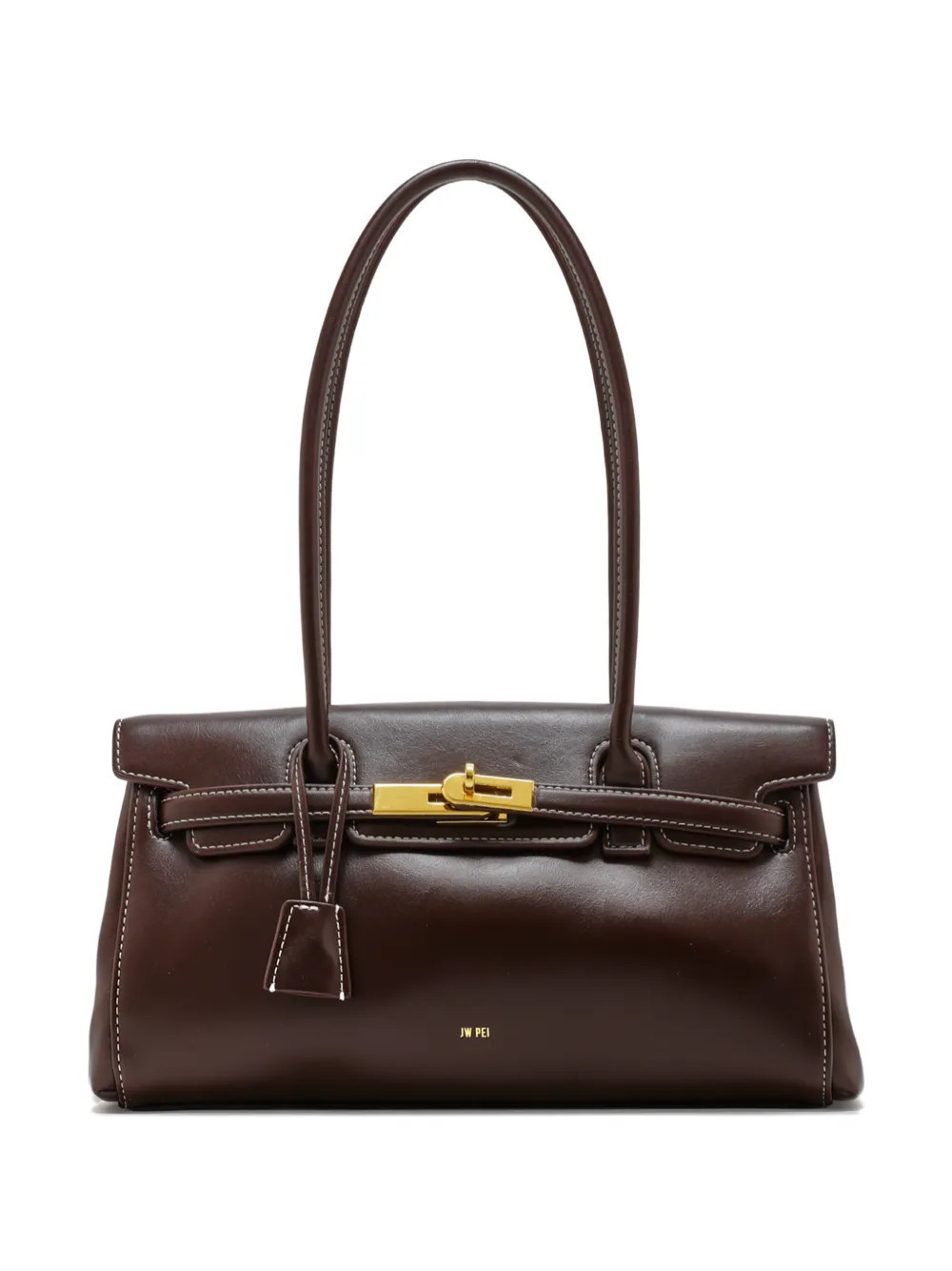 JW Pei Yara top-handle lock shoulder bag - Brown | Farfetch Global